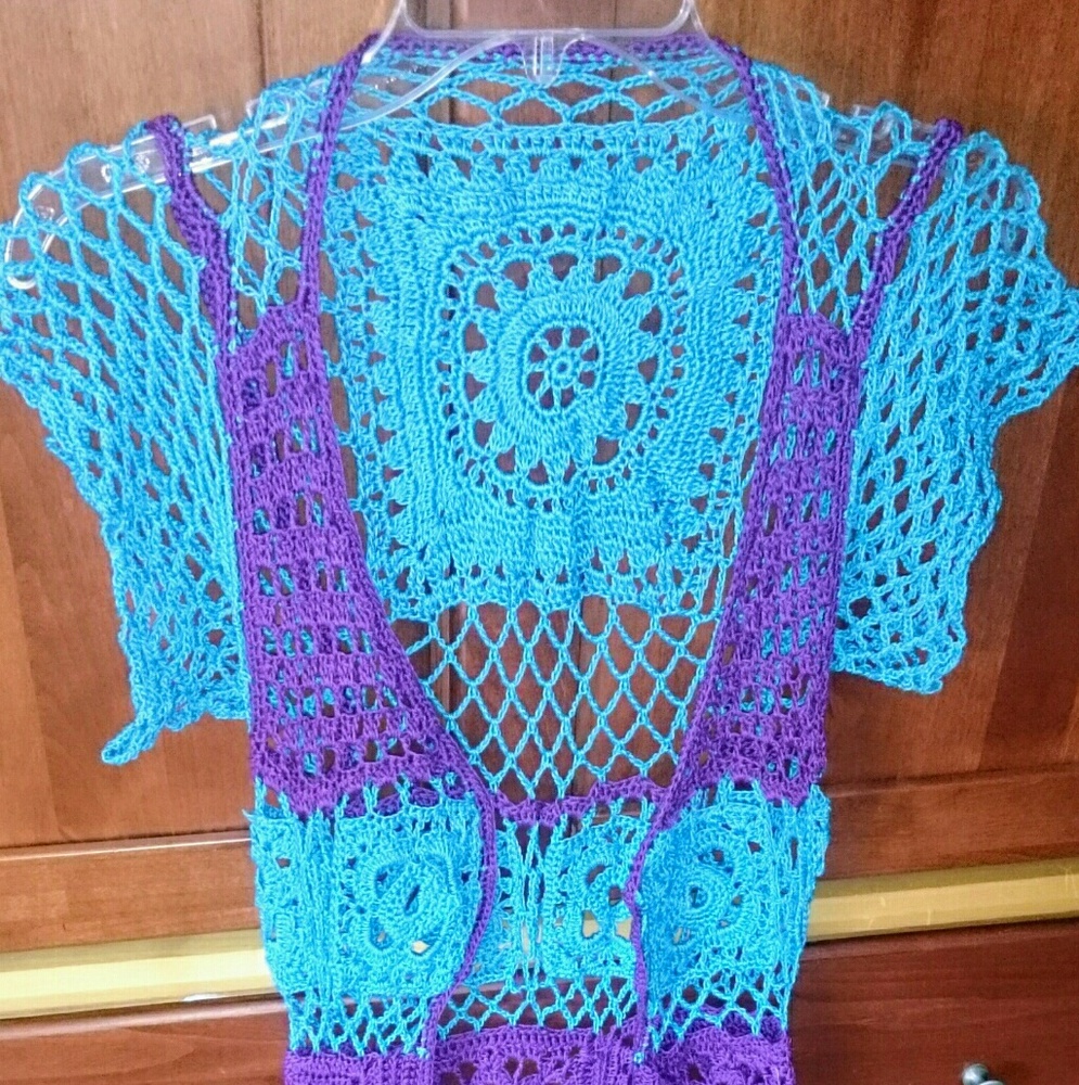 COTTON crochet long sweater